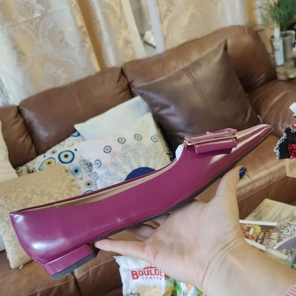 Paravano Pointed Buckle Flats in Magenta by C. Pansan - Picture 4 of 10